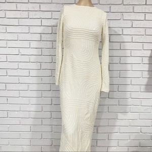 Asos Women’s Pearl Embellished Cream Sequin Dress